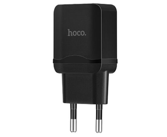  Сетевое зарядное устройство HOCO C22A Little 1xUSB с Кабелем USB - Lightning, 2.4A, 10.8W, черный 