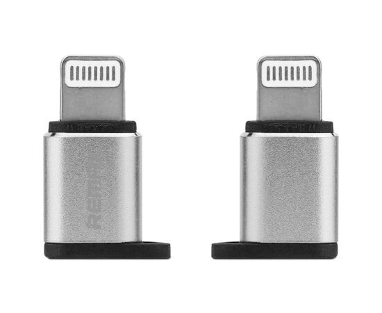  Переходник REMAX RA-USB2, MicroUSB - Lightning, 3A, серебряный 