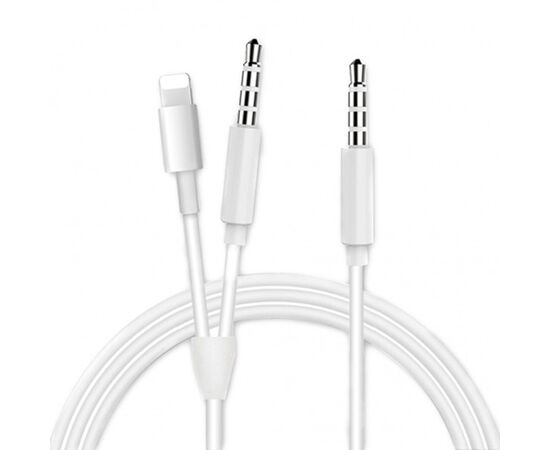  Переходник  MH030, Lightning/Dual 3.5 AUX, 1 м, белый 