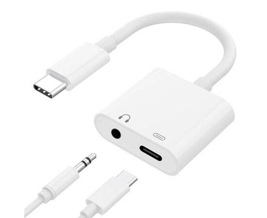  Переходник  MH-CM33, Type-C - Jack 3.5/Type-C, белый 