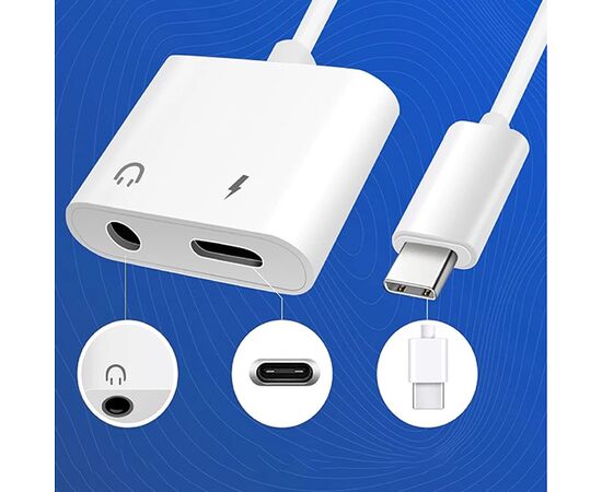  Переходник  MH-CM33, Type-C - Jack 3.5/Type-C, белый 