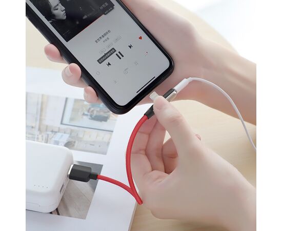  Переходник HOCO LS28, Lightning, серебристый 