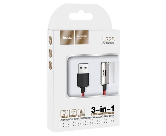  Переходник HOCO LS28, Lightning, серебристый 