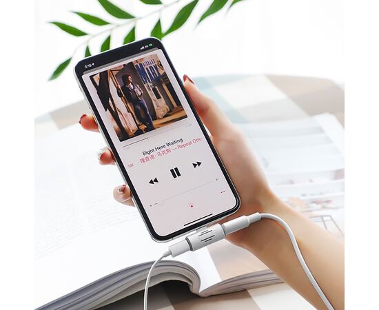  Переходник BOROFONE BV6 Comfortable, Lightning - Dual Lightning, белый 