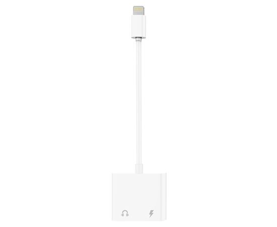  Переходник  MH033, Lightning - Jack 3.5/Lightning, 10 см, белый 