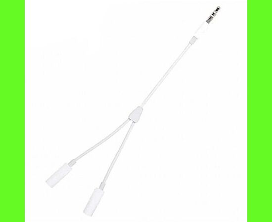  Переходник  MH028 3.5, Jack 3.5 - Jack 3.5 dual, белый, Male to Dual Female 