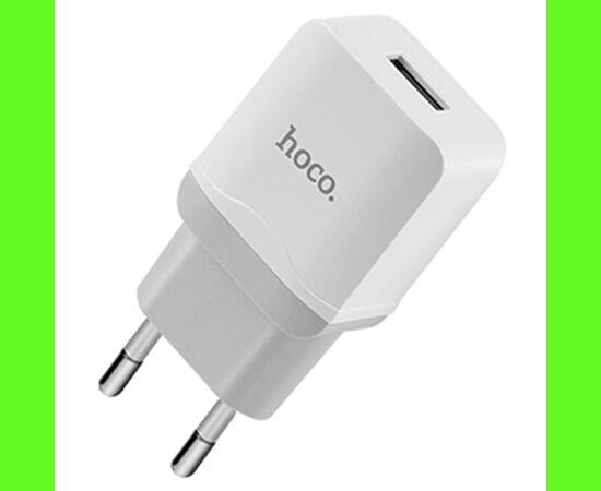  Сетевое зарядное устройство HOCO C22A Little 1xUSB с Кабелем USB - Lightning, 2.4A, 10.8W, белый 