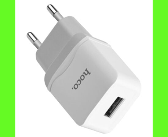  Сетевое зарядное устройство HOCO C22A Little 1xUSB с Кабелем USB - Lightning, 2.4A, 10.8W, белый 