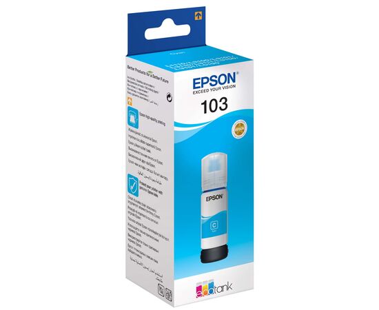  EPSON 103C C13T00S24A с голубыми  чернилами для L3210, L3216, L3256, 65 мл.(cons ink) 
