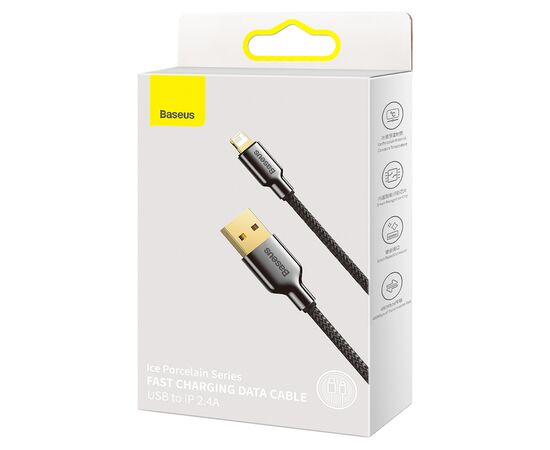  Кабель USB BASEUS Ice Porcelain Series USB - Lightning, 2.4А, 10.5W, 2 м, черный 