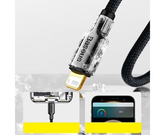  Кабель USB BASEUS Ice Porcelain Series USB - Lightning, 2.4А, 10.5W, 2 м, черный 