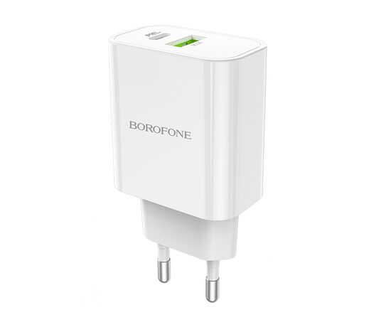  СЗУ BOROFONE BA55A Crown speed 2USB, PD20W, QC3.0 charger (белый) 