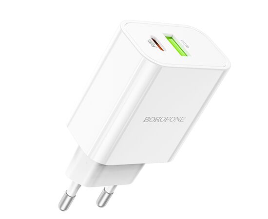  СЗУ BOROFONE BA55A Crown speed 2USB, PD20W, QC3.0 charger (белый) 