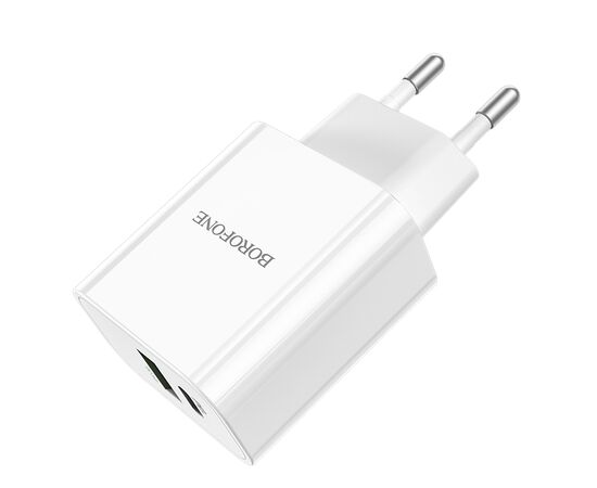  СЗУ BOROFONE BA55A Crown speed 2USB, PD20W, QC3.0 charger (белый) 