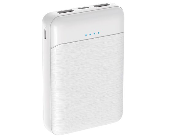  Внешний аккумулятор PERO PB01 5000 mAh, Li-Pol, output 2xUSB-A 2.1A, белый 