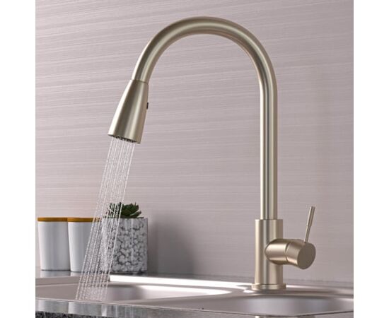  Смеситель для кухни Mixline MLSS-0323 518615 выдвижная лейка 
