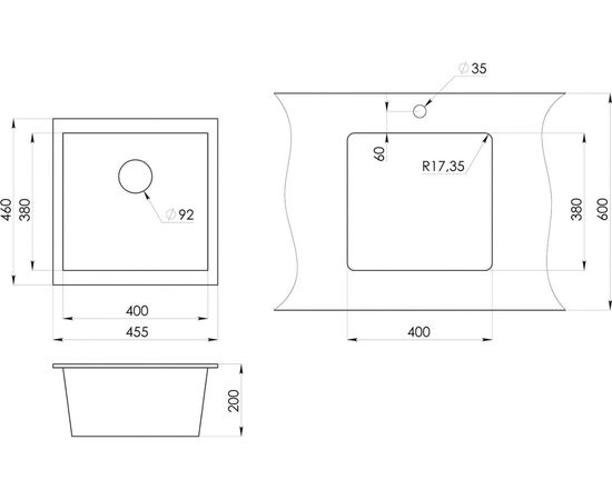  Мойка Emar EMQ-1455.P гранит, морион 