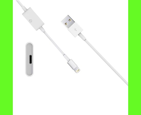  Переходник  MA066, USB - Lightning + Lightning, 1 м, белый 