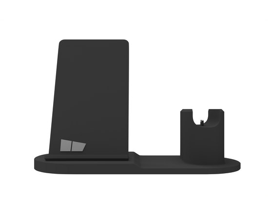  Беспроводное ЗУ  Smart 10W 3в1 смартфон, часы, наушники с кабелем Type-C 1м More choice CW24S (Black) 