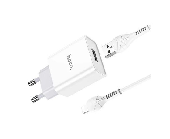  СЗУ 1USB 2.1A для Apple 8-pin Hoco C81A 1м (White) 