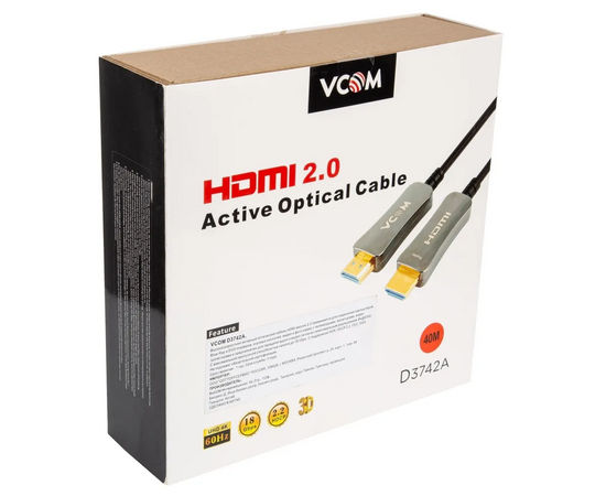  Активный оптический кабель HDMI 19M/M,ver. 2.0, 4K@60 Hz 40m VCOM  (1/9) 