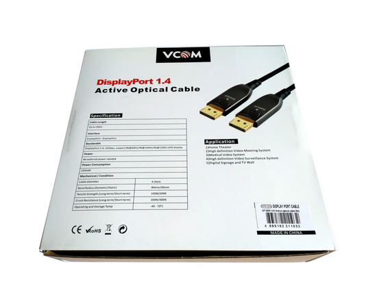 Активный оптический кабель VCOM  DP1.4 32GBs/8K@60Hz 20м  (1/10) 
