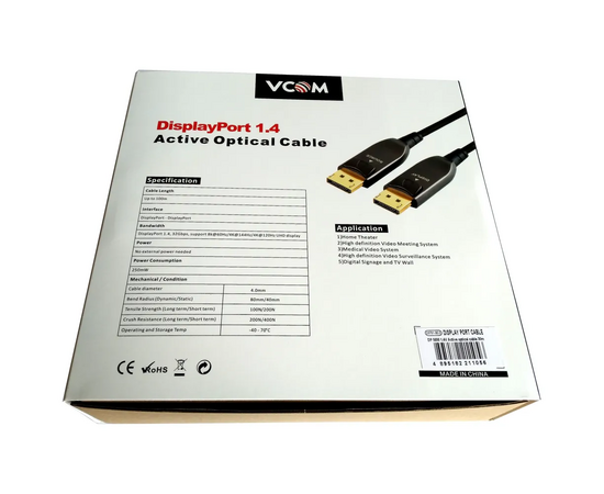  Активный оптический кабель VCOM  DP1.4 32GBs/8K@60Hz 30м  (1/10) 