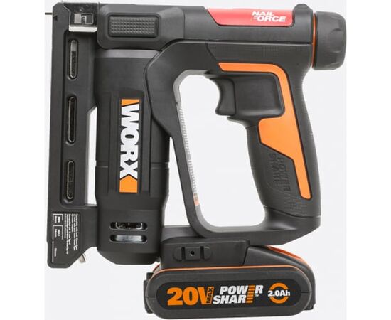  Степлер WORX WX843 20В, 2Ач х1, ЗУ 2А, кейс 