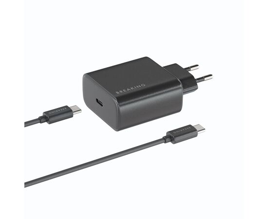  СЗУ Breaking WC17, USB-C, PD 45W, 3A + кабель USB-C - USB-C (Черный) 