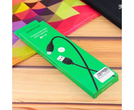  Дата-кабель BOROFONE BX19 Benefit lightning, 1м (чёрный) 