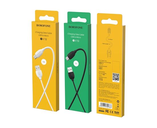  Дата-кабель BOROFONE BX19 Benefit micro 1м (черный) 