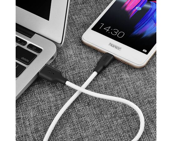  Дата-кабель HOCO X21 micro 1м (бело-чёрный) 