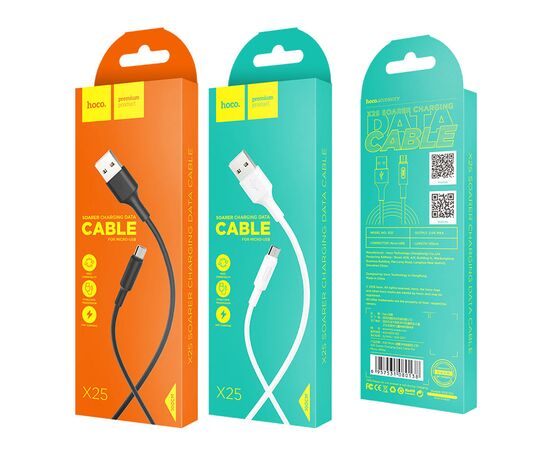  Дата-кабель HOCO X25 Soarer micro 1м (белый) 