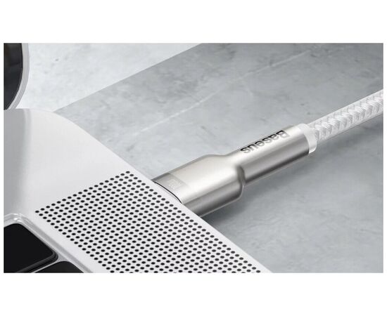  Дата-кабель Baseus Cafule Series Metal Data Cable Type-C to Type-C 100W 1m White 