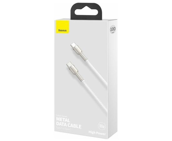  Дата-кабель Baseus Cafule Series Metal Data Cable Type-C to Type-C 100W 1m White 
