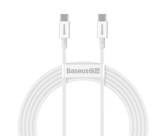  Дата-кабель Baseus Superior (CATYS-C02) Fast Charging Type-C to Type-C 100W 2m White 