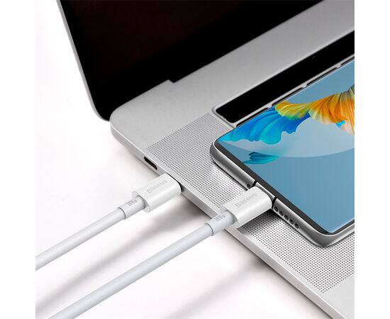  Дата-кабель Baseus Superior (CATYS-C02) Fast Charging Type-C to Type-C 100W 2m White 