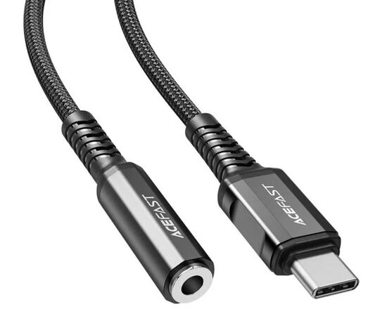  Дата-кабель Acefast C1-07 USB-C to 3.5mm aluminum  (черный) 