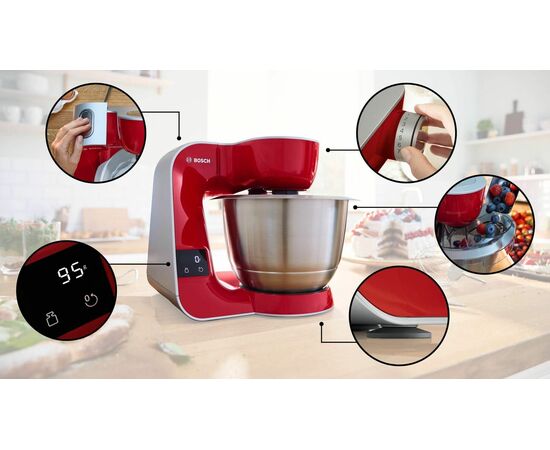  Кухонная машина Bosch MUM5X720 красный/серый 