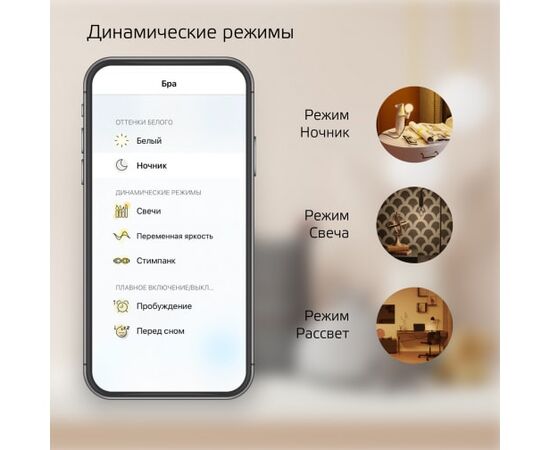  Умная лампа Gauss Smart Home C35 (1230112) E14 4.5Вт 495lm 