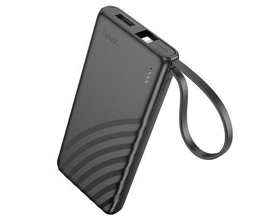  Внешний аккумулятор 5000mAh 1USB+Type-C 2.0A с LED-индикатором, кабель Lightning 8-pin Hoco j129 (Black) 