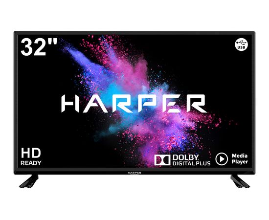  32" Телевизор Harper 32R490T чёрный 1366x768, HD READY, 50 Гц 