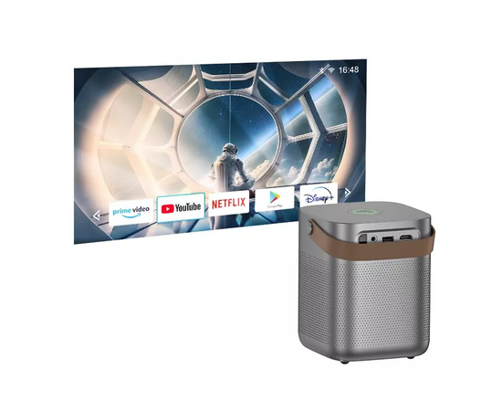  Проектор HOCO DT4 Smart full autofocus projector(720P Android version) (металлический серый) 