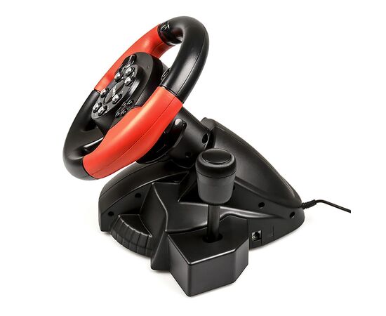  Игровой руль Dialog GW-125VR E-Racer - эф.вибрации, 2 педали, рычаг ПП, PC USB (115119) 