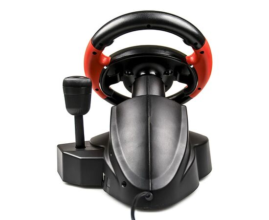  Игровой руль Dialog GW-125VR E-Racer - эф.вибрации, 2 педали, рычаг ПП, PC USB (115119) 