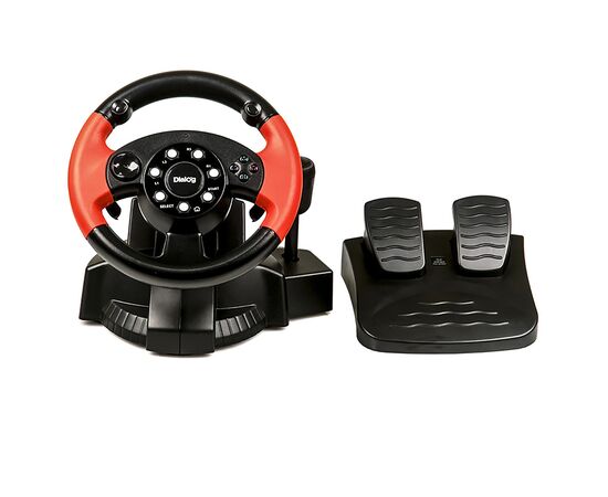  Игровой руль Dialog GW-125VR E-Racer - эф.вибрации, 2 педали, рычаг ПП, PC USB (115119) 
