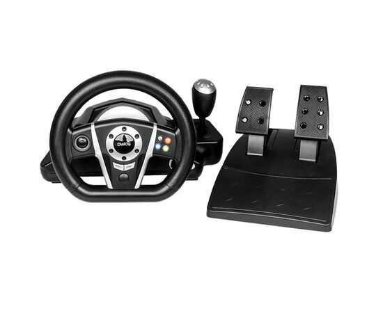  Игровой руль Dialog GW-135VR Gran Tourismo - эф.вибрации, 2 педали, рычаг ПП, PC USB(116932) 