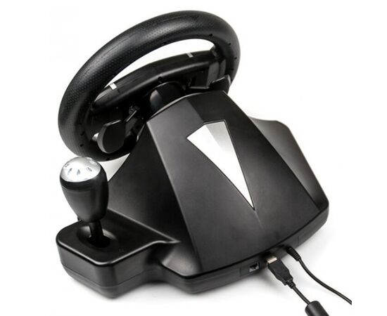  Игровой руль Dialog GW-135VR Gran Tourismo - эф.вибрации, 2 педали, рычаг ПП, PC USB(116932) 