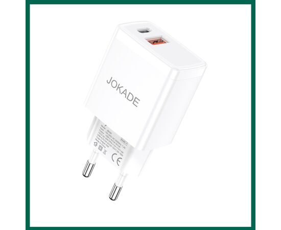  Зарядное устройство JOKADE JB099 PD30W+QC3.0 white 