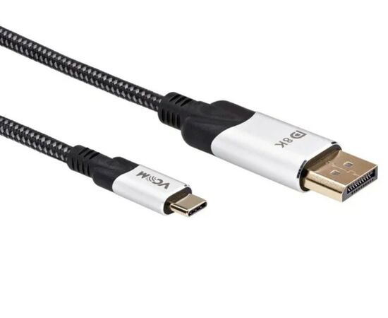  Кабель-адаптер Vcom CU422MCV-1.8M USB 3.1 Type-Cm -- DP(m) 8K 60Hz 1.8m Alumi Shell 